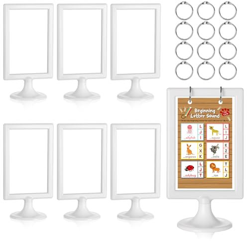 Honeydak Mini Anchor Chart Stand,4 x 6 Inches Flash Cards Accessories for Classroom Teaching Aids Interactive Displays and Reusable Visual Presentations Display(6 Pcs)