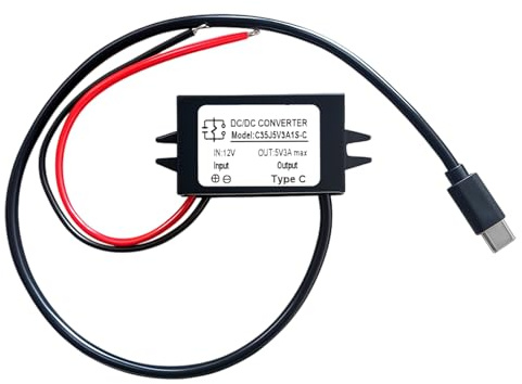AYHYHLJZJ DC-DC 8V-32V zu 5V Spannungs-wandler USB-C 3A 15W, USB Buchse 12-V 5-V Strom-adapter USB Netzteil 24-V USB Spannungs-wandler wasserdichtes Buck Converter Step-down Ladegerät Volt Lade-regler