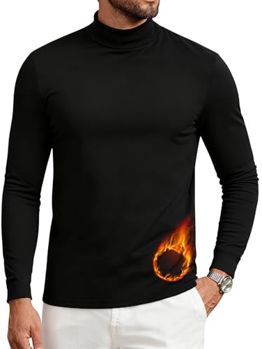 PINSPARK Camiseta Deportiva para Hombre, de Forro Polar, de Manga Larga, Funcional, de Secado rápido, para Correr al Aire Libre, de Entrenamiento físico, Ropa Interior de esquí, térmica.