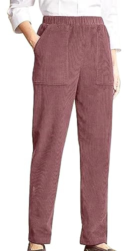 Generisch Pantaloni da donna a vita alta, pantaloni da donna, invernali, in tessuto elastico, in tinta unita, per attività all'aria aperta, eleganti, taglio dritto, per il tempo libero