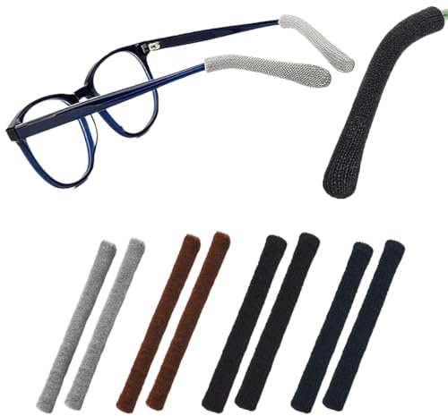 4 pares de protectores de patillas para gafas, protectores de patillas, fundas antideslizantes para patillas de gafas de sol, protectores de algodón de punto suave, almohadillas para las orejas