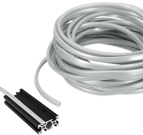 sourcing map Guarnizione piatta in alluminio estrusione a U, 10 m, protezione antipolvere, staffa per stampante 3D con profilo in alluminio serie 3030, 4040, 1 confezione (argento)
