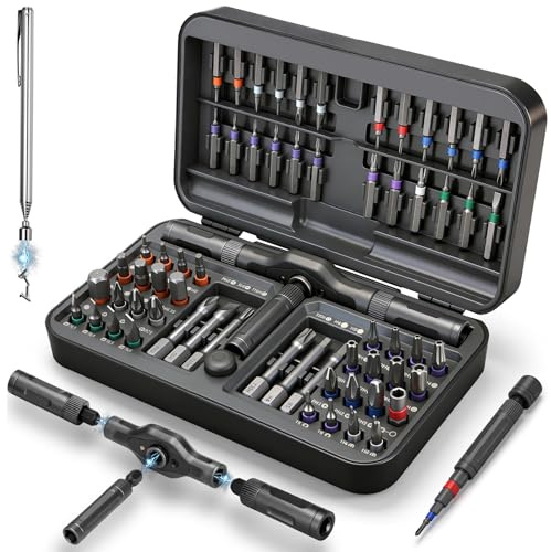 KELIN 68 in 1 Magnetic Ratchet Screwdriver Set, Multi Bit Ratcheting Torx Screwdriver Sets, Nut Drivers, Gifts for Men Who Have Everything, Stocking Fillers for Men Gifts for Him Dad