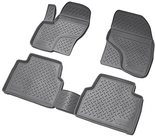 Recambo 3D Gummi Fußmatten kompatibel für Ford Kuga I (MK1) | BJ 2008-2013 | Auto Gummimatten | Passgenau | mit Rand | schwarz
