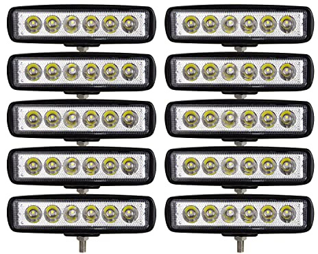 RIGIDON 10 x 15 cm mini barra di illuminazione a led, 6 pollici 18 W 12 V 24 V faro di lavoro a led, luci di lavoro per offroad auto camion SUV 4 x 4 trattore, 6000 k proiettore fendinebbia