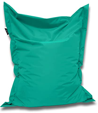 PATCH HOME Orginal Premium Gaming Sitzsack Sitzkissen für In & Outdoor Fertig befüllt in 3 Größen & 27 Farben 160 x 145cm Türkis