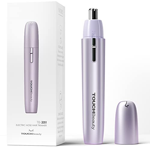 TOUCHbeauty Tondeuse Nez Oreilles Professionnelle sans Douleur, Tondeuse à Poils de Nez Électrique Étanche pour Femmes et Hommes, 360° Lames Rotatives, Moteur 14500 RPM (Violet)
