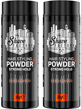 The Shave Factory Hair Styling Powder 30g Haar Styling Puder Strong | Volumenpuder Männer Styling | für den lässigen Look | entspanntes Styling für Ihn | Einfaches Styling (2 Packungen Strong)