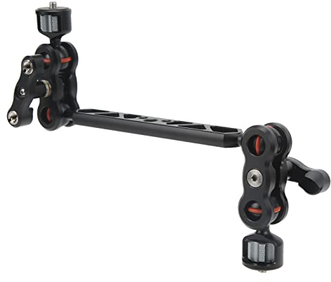 Extension Magic Arm, 13 Zoll 360 ° Drehbarer Beweglicher Magic Arm mit 1/4 Zoll 3/8 Zoll Schraubenschnittstelle, Aluminiumlegierungs-Kamera-Montageadapterhalter für Feldmonitor, Beleuchtung, Audioreco