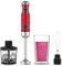Cecotec Stabmixer Power RetroRed 1200MAX Cream&Crush, Maximalleistung 1200 W, CrossBlades-Technologie, 2 Geschwindigkeiten, Zubehörset spülmaschinenfest, Spritzschutzhaube