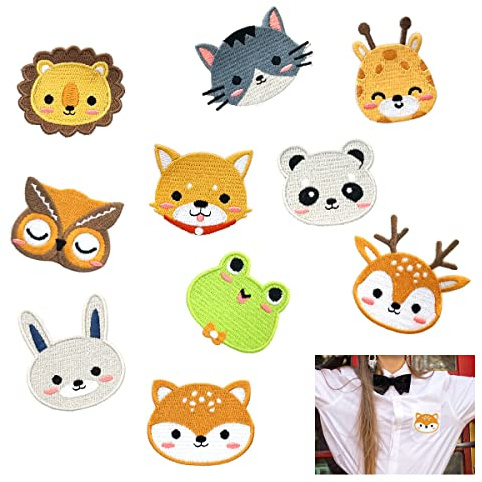 10 Piezas Animal Pegatinas Ropa Termoadhesivos, Lindo Parches