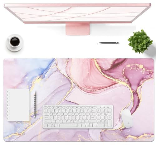 EPriakotu Sous-main Bureau en cuir PU, 60 x 35cm double côté Tapis de bureau, imperméable Tapis de Clavier et Souris, Pad Écriture, pour Bureau/Maison/Gaming