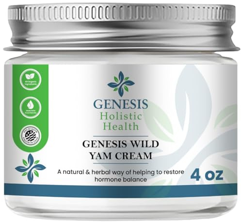 Genesis Wild Yam Root Cream, Organic Balancing Cream for Women, Deep Nourishment and Hydration, Made with Wild Yam Root, Chaste Tree Berry, and Red Clover, 4oz