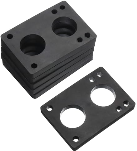 PATIKIL 8mm / 5/16 Skateboard Riser Pads, 6 Pack Rubber Angled Wedge Shock Pads for Skateboard Truck Cruiser, Black