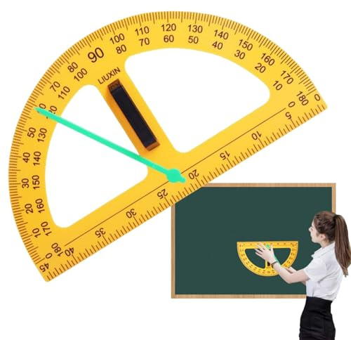 Transportador de ángulos para pizarra de profesores – Gran transportador para aulas, transportador de ángulos para profesores para pizarra blanca | Regla transportadora de ángulos para ingenieros,