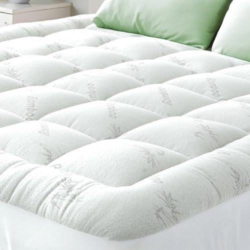 Niagara Bambus Matratzen Topper 160x200x2.5cm, kühlend, atmungsaktiv für Rückenschmerz-Linderung, Tiefe Taschen für 20-50 cm Matratzen, Weiß