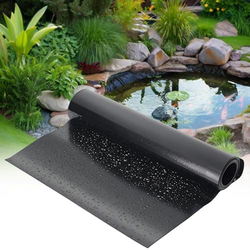 MIKIICOCO Revestimiento para estanque, revestimiento grande para estanques de peces, jardines, piscinas, membrana reforzada, paisajismo, 3 m x 2 m, forro impermeable (3 x 2 M-10S (0,08 mm)