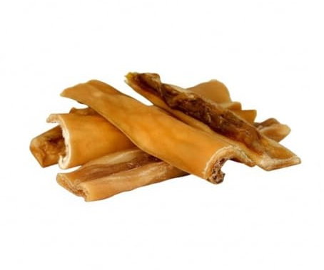 Dei Nature Cuir de tête de bovin naturel, bandes de 12 cm-Masticatif pour chiens, lot de 1 kg - Convient pour régime barf
