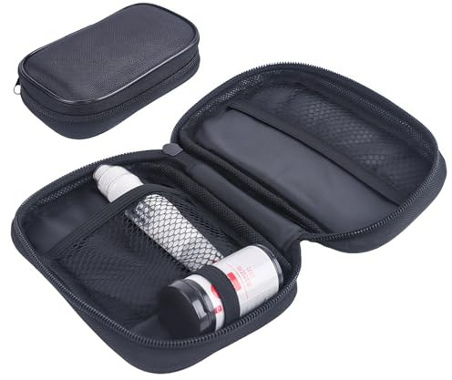 ZWWOGE Trousse Diabète pour Stylo Insuline, Étui Voyage Glucomètre et Bandelettes, Necessaire Noir Fournitures Médicales Diabétiques et Surveillance