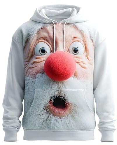 Jultröja, herr, cool jultomte, sweatshirt med julmotiv för jul, huvtröja, jultröja, rolig ful jultröja, ful huvtröja, långärmad tröja