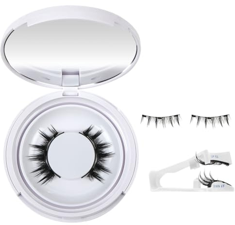 BUTBU Ciglia Magnetiche, Ciglia Magnetiche Naturali, Non c'è bisogno di Colla, Riutilizzabili con Applicatore, Look Naturale, Facile da Indossare e Rimuovere