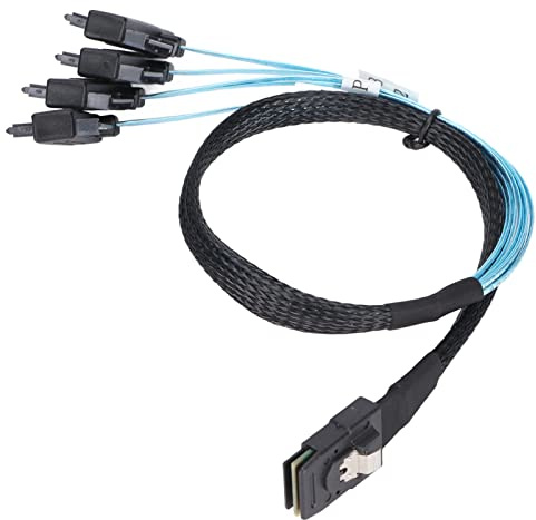 Qudinip MINI SAS-kabel Kompakt Bärbar SAS Till -adapter för 4 -diskar, 0,5 M SFF 8087 Till 8482-anslutning för ServeRAID-kontroller