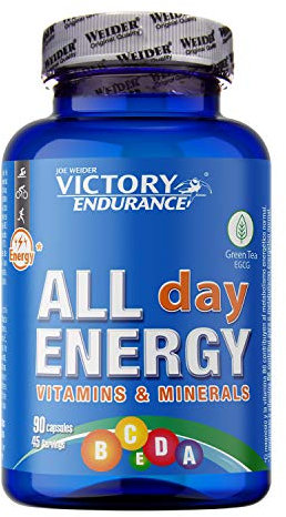 VICTORY ENDURANCE Con 12 Vitaminas, 9 Minerales Y Antioxidantes Que Provienen Del Té Verde, All Day Energy, 90 Cápsulas