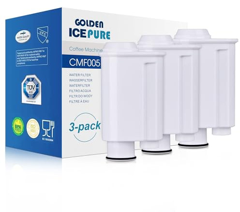GOLDEN ICEPURE Vattenfilter för Kaffemaskiner för Saeco CA6702/00, CA6702/10, CA6706/48; Brita Intenza+, 21001711, Lavazza, Gaggia Saeco, 3 stycken