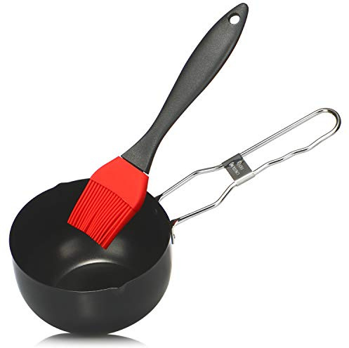 COM-FOUR® 2 pezzi Set di vetri, casseruola e pennello da forno in silicone