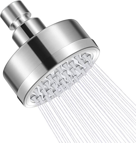 Soffione doccia ad alta pressione da 3 pollici, soffione doccia fisso regolabile con sfera girevole, soffione doccia a pioggia in acciaio inox 304 (80 mm)