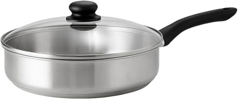 BK Cookware Bold 28cm Edelstahlpfanne mit hohem Rand, induktionsgeeignet, satinierte Oberfläche, Stay Cool Griff, spülmaschinenfest, silber