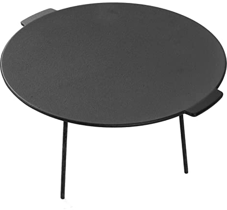 EMUKOEP Parrilla Redonda de Hierro Fundido para Barbacoa, sin Humo, Duradera, Resistente Al Calor, Plancha Redonda para Barbacoa para Acampar en Interiores y Exteriores y Fiestas de