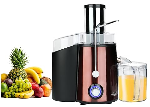Licuadora profesional de frutas y verduras – Centrifugador extractor, gran potencia 1000 W con 2 velocidades – Centrifugadora de extractos y zumos regenerantes, base antideslizante, función antigoteo
