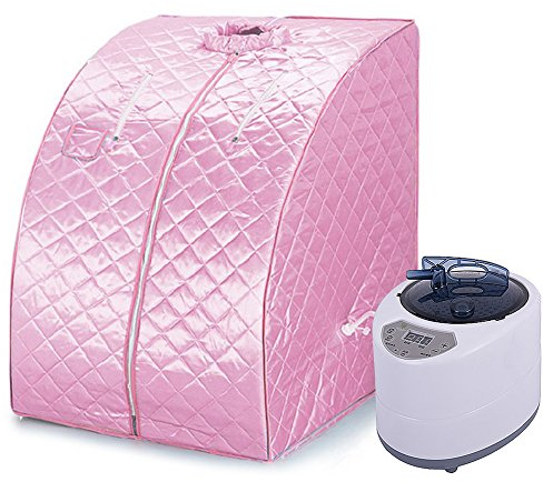 OHMG bastu, mobil ångbastu, bärbar hembastu, värmekabin, vikbar bastu, sittbastu, bastu, hemmabastu med fjärrkontroll och fällbara stolar, 1000 W
