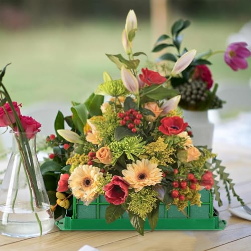 otamonkli Floral Foam Cage, Grid Floral Holder, Flower Foam Tray Block, Flower Arrangement Mud for Artificial Flowers, Home Wedding, Party Decoration