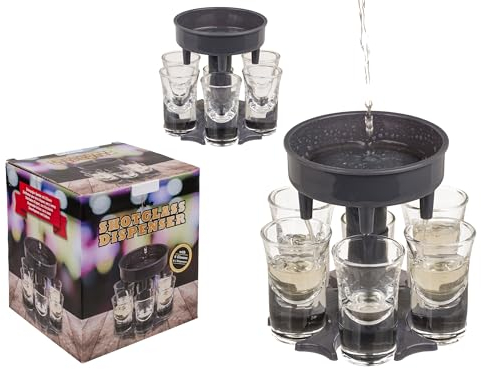 mucHome Schnapsglas Spender mit 6 Gläsern Shots verteilen Partygadgets Schnapseinfüller