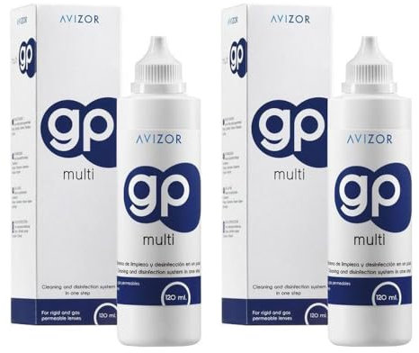 Avizor GP Multi - Pack 2 x 120ml | Solución de Limpieza y Desinfección para Lentillas Rígidas y Gas-permeables | Hidratación Garantizada | Solución Multipropósito Limpieza Lentes de Contacto