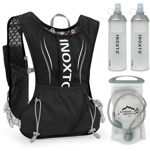 Doorslay Mochila de Hidratación Ultraligera 5L - Chaleco con Bolsa 1,5L o 2 Botellas 450ml - para Trail Running, Correr, Camping