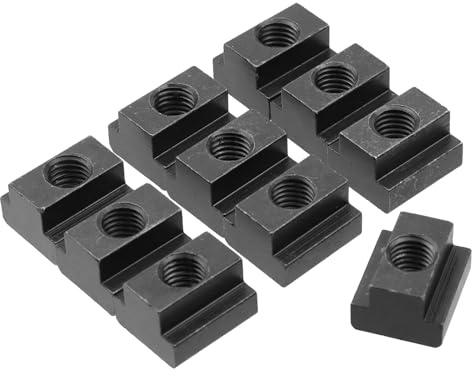 Chinflly T Slot Nuts,M12 T Slot Nuts Thread Black Oxide Finish Hammer Head Fastener Nut,Pack of 10