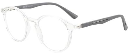ZENOTTIC Occhiali Luce Blu, Occhiali da Lettura per Uomo Donna: Montatura Rotonda Leggera, Lenti Anti-Riflesso - Occhiali per Computer 0.00