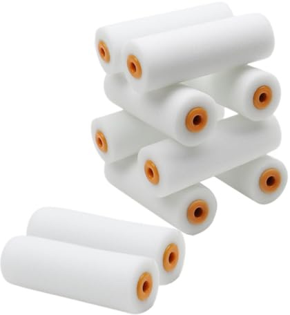 BESPORTBLE 10 Pezzi Rulli Vernice in per Pittura Muro con Coperture Sostituibili Compatto e Morbido per Verniciatura Casa e Interni