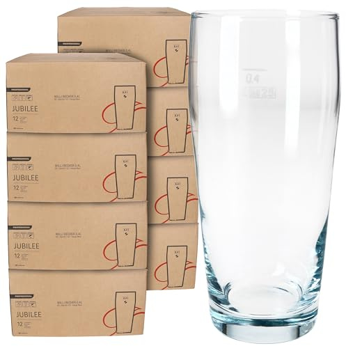 MamboCat 96er Set Willibecher 0,4 L geeicht I Biergläser aus klarem Glas mit Eichstrich I Trinkgläser für Bier, Wasser, Cocktails & Softgetränke ideal für Gastro, Bars & Restaurants