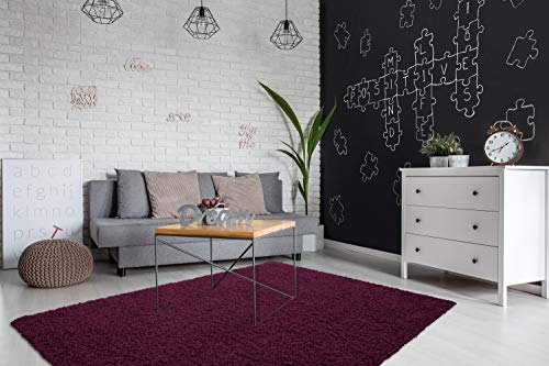 Lalee Moderner Hochflorteppich, Violet, 80 x 150 cm