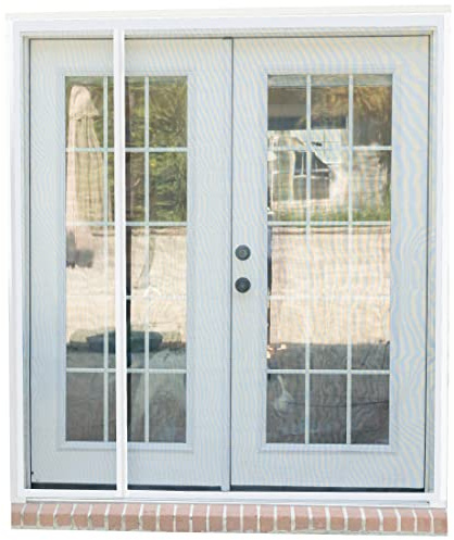 Fenestrelle Magnetic Screen Door for French & Sliding Door – Heavy Duty, Hands Free Fiberglass Mesh with Self Closing Magnetic Seal, White Trim – Fits 70 x 80 Doors (Screen Size 72 x 82)