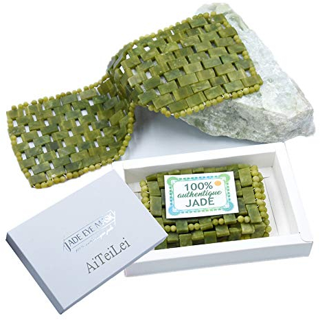 Maschera per gli occhi di giada naturale Maschera per gli occhi per dormire per il viso antietà Terapia calda o fredda Benda per occhi, maschere per occhiaie e gonfiore