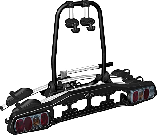 Veturo Fahrradträger Anhängerkupplung mit Beleuchtung 2 Fahrräder Heckträger 13 Pins Stecker