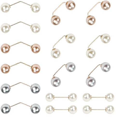 DTYGUIXE 16PCS Pinces pour Châle Mode Broche Perle Simulée Épingle Sécurité Clips Broche Épingle à Nourrice Broche de Perle Artificielles Accessoire de Broche avec Perle Simulée pour Femmes Décoration