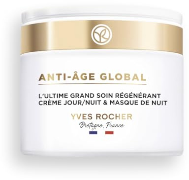 Yves Rocher ANTI-ÂGE GLOBAL - Cuidado Ultra-Intensivo Regenerador - Tratamiento Supremo Regenerante - Crema de Día/Noche & Mascarilla de Noche - 75ml