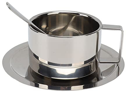 Juego de Tazas de café con Aislamiento, Juego de Tazas de café de Acero Inoxidable, Tazas de Doble Pared de Acero Inoxidable, Taza de té Duradera para Capuchino con Leche, (200ML)