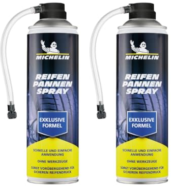 MICHELIN Sigillante per pneumatici 2 x 500 ml | Spray antiforatura per auto veloce senza attrezzi fori nel pneumatico riparazione 500 ml | auto piccolo Suv e roulotte